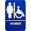 Braille Women Handicap Accessible Restroom Sign