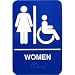 Braille Women Handicap Accessible Restroom Sign