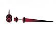 Fake Acrylic Taper - Black and Pink with Black Star Logo - 16g Wire Stud - 6 Gauge - 41mm Length - Sold as a Pair