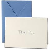 Engraved Bar Harbor Blue Thank You Notes