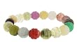 Carved Bead 10mm Stretch Bracelet - Multi Stone