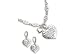 Bay Studio Heart Necklace & Earring Set SILVERTONE