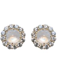 Anzie Royale Earrings - Studs - Moonstone & Clear Topaz