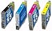 1 Set of 4 Ink Cartridges for Epson Stylus Photo RX420 RX425 R240 RX520 R245 Compatibles T551 T552 T553 T554 by PCArena