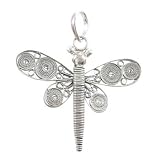 Filigree Dragonfly Pendant in Sterling Silver, #8138