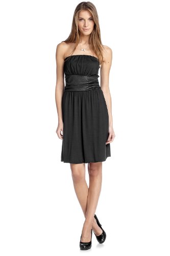 edc by ESPRIT Damen Kleid (knielang) 121CC1E009, Gr. 34 (XS), Schwarz (black 001) Preisvergleich