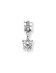 Turtle Dangle Charm in Silver for 3mm Charm Bracelets