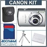Canon Powershot SD870-IS Silver Camera Kit with 4GB SD Memory Card, Spare NB-5L Type Lithium-ion Battery, Camera Case, Table Top Tripod