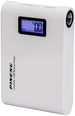 MANDALIBRE ® Power Bank Battery Power Portable Pineng PN-913, 10000 mAh (White)