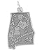 Sterling Silver Alabama Charm