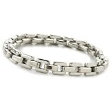 Stainless Steel 9" Men's Oval Box Link Bracelet