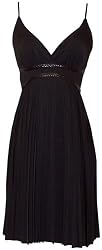 Pleated Goddess Holiday Party Cocktail Dress Braid Trim