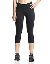 Baleaf Women's Yoga Capri Legging Inner Pocket Non See-through Fabric

