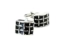 Chunky Woven Black and Silver Cufflinks with Presentation Box