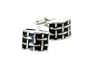 Chunky Woven Black and Silver Cufflinks with Gift Box