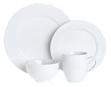Emeril Super White Porcelain 16-Piece Dinnerware Set, Service for 4