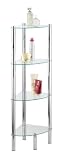 WENKO 15852100 Exclusiv Haushalts- und Badeckregal Yago - 4 Glas-Ablagen, Chrom, 30 x 104 x 30 cm