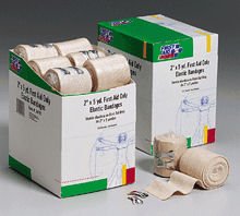 2 in. x5 yd. First Aid Only elastic (ace) bandage- latex free w/ two fasteners- 18 per dispenser box At Home Emergency