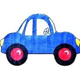 Transportation Rug - Blue Car