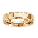 14K Yellow Gold 4mm Flat Milgrain Traditional Fit Wedding Band Ring (Sizes 13 1/2 to 15). BENCHMARK - Lifetime Warranty - Lifetime Warranty