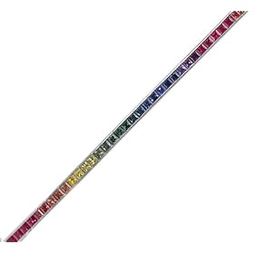 Platinum Rich Rainbow Sapphire Bracelet by The Judy Mayfield Collection