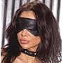 Black Leather Blindfold Fetish Adjustable strap
