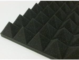 Acoustic Foam (24 Pack Kit) - Pyramid 2" 12" x 12" covers 24sq Ft - SoundProofing/Blocking/Absorbing Acoustical Foam - Made in the USA!