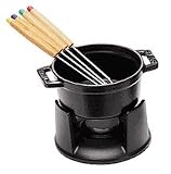 Staub .25 Quart Chocolate Fondue Set, Black