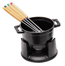 Staub .25 Quart Chocolate Fondue Set, Black
