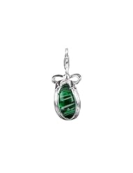 SilveRado(tm) VRG155-11 Verado Murano Glass Green with Envy Bead / Charm