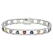 13.09 ct DIAMOND & SAPPHIRE TENNIS STYLE BRACELET made in 18K WHITE GOLD