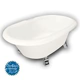 American Bath Factory B1-3720-BB-NH-M2-45-CH-C1-CD Duchess Double Ended Clawfoot Bathtub in Bisque,