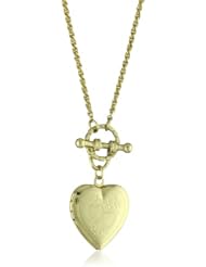 1928 Jewelry Brass Heart Toggle Locket Necklace