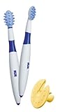 NUK 10256205 - Zahnpflege-Lernset, 2-teilig, Putzlernstift und Putztrainer inkl. Schutzring, optimale Vorbereitung aufs Zähneputzen, BPA-frei, 1 Set