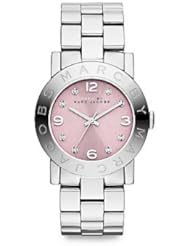 Marc by March Jacobs Amy Silver Tone Pink Dial Watch