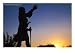 Silhouetted Statue on Plateia Athinaton Areopoli, Peloponnese, Greece Architecture Photographic Poster Print by Glenn Beanland, 32x24