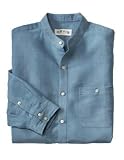 Cool Linen/Cotton Banded-Collar Shirt