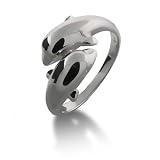 Eve's Addiction Sterling Silver Dolphin Ring