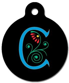 Monogram Letter C Pet ID Tag for Dogs and Cats