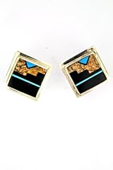 Inlay Native Earth David Rosales Navajo Earrings