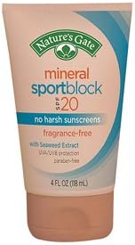 Natures Gate Mineral Sportblock with SPF 20 - 4 oz - Natures Gate
