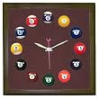 Square Mahogany Billiard Clock With Wine Mali Felt - Billiards > Novelty Clocks