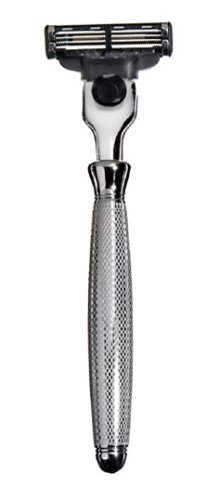 The Art of Shaving Engraved Nickel Plated Shaving Razor Handle
