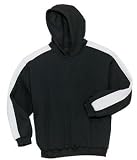 NEW Sport-Tek - Youth Pullover Hooded Sweatshirt with Stripe Black/White-M