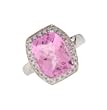 14k White Gold Diamond Pink Sapphire Ring