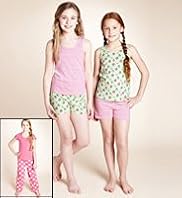 3 Pack Older Girls Pure Cotton Assorted Apple Pyjamas