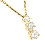 Ladies 3 Round prong Diamond Pendant on Chain .74cttw