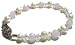 Lauren Bracelet for Children featuring Freshwater Pearls, Clear Swarovski Crystals, and Rose Quartz Beads