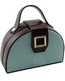 Manhatten Style Blue & Brown Croco Leather Two Tone Jewelry Box