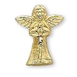 The Perfect 14K Yellow Gold Praying Angel Pin - 12X10MM